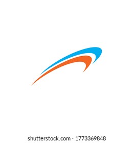 blue wave swoosh icon logo vector illustration