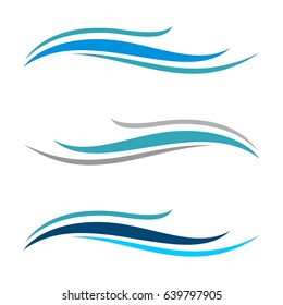 Blue Wave Swoosh Logo Template Illustration Design. Vector EPS 10.