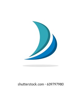 Blue Wave Swoosh Logo Template Illustration Design. Vector EPS 10.