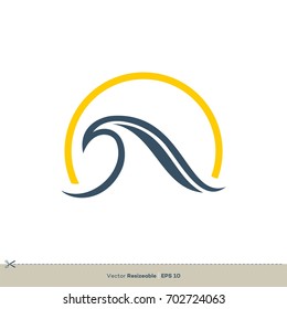 Blue Wave Swoosh Logo Template Illustration Design. Vector EPS 10.