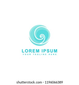 blue wave symbol abstract vector icon