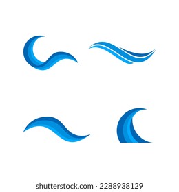 Blue wave symbol logo icon vector template