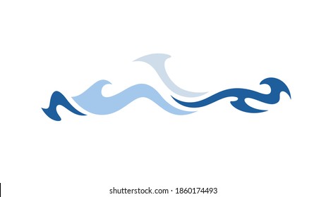 Blue wave tattoo marine abstract graphic pattern background