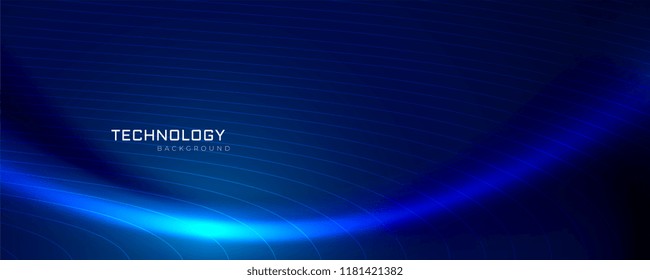 diseño de banderín de tecnología de onda azul
