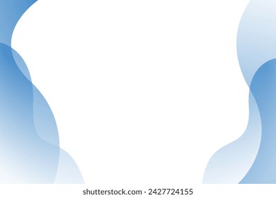 Blue wave transparent overlaps abstract background with white space for text and message. vector illustration	
