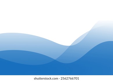 Blue wave transparent overlaps modern background. texture white pattern. vector illustration