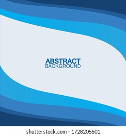 Blue wave vector abstract background flat design stock illustration