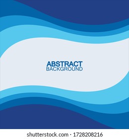 Blue wave vector abstract background flat design stock illustration