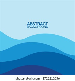 Blue wave vector abstract background flat design stock illustration