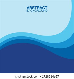 Blue wave vector abstract background flat design stock illustration