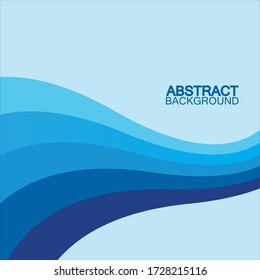 Blue wave vector abstract background flat design stock illustration