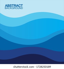 Blue wave vector abstract background flat design stock illustration