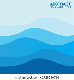 Blue wave vector abstract background flat design stock illustration