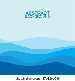Blue wave vector abstract background flat design stock illustration