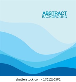 Blue wave vector abstract background flat design stock illustration