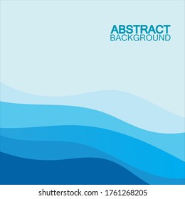 Blue wave vector abstract background flat design stock illustration