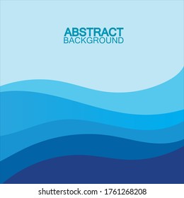 Blue wave vector abstract background flat design stock illustration