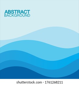 Blue wave vector abstract background flat design stock illustration