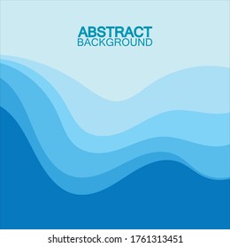 Blue wave vector abstract background flat design stock illustration