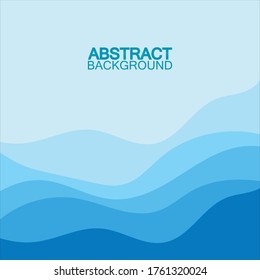 Blue wave vector abstract background flat design stock illustration