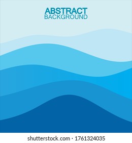 Blue wave vector abstract background flat design stock illustration