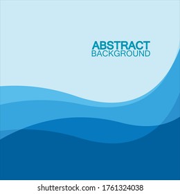 Blue wave vector abstract background flat design stock illustration