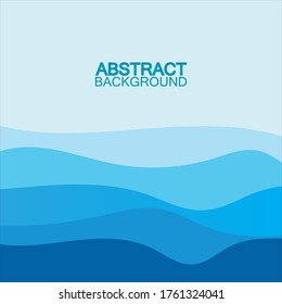 Blue wave vector abstract background flat design stock illustration