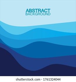 Blue wave vector abstract background flat design stock illustration