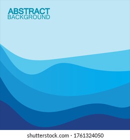 Blue wave vector abstract background flat design stock illustration