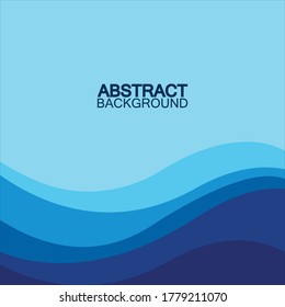 Blue wave vector abstract background flat design stock illustration