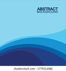 Blue wave vector abstract background flat design stock illustration