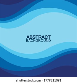 Blue wave vector abstract background flat design stock illustration