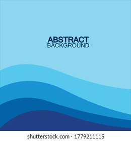 Blue wave vector abstract background flat design stock illustration