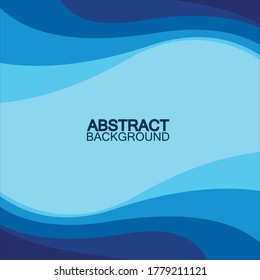 Blue wave vector abstract background flat design stock illustration