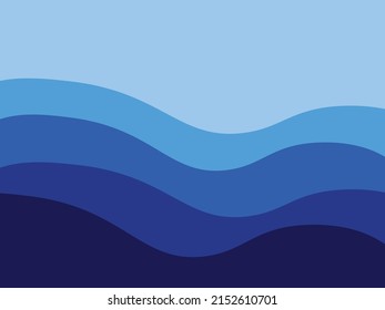 Blue wave vector abstract background flat design illustration. Colorful geometric background. Blue elements with  dynamic shapes composition. Eps10 vector.