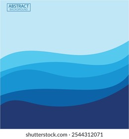 Blue wave vector abstract background flat design stock illustration