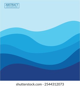 Blue wave vector abstract background flat design stock illustration