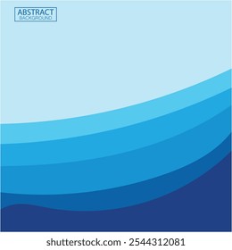 Blue wave vector abstract background flat design stock illustration