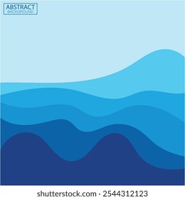 Blue wave vector abstract background flat design stock illustration
