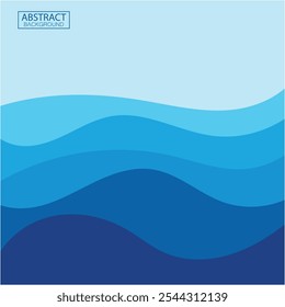Vetor onda azul abstrato plano de fundo plano design ilustração stock