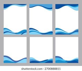Bordes de Vector de onda azul para varios diseños como certificados, volantes, Web y presentaciones.