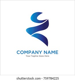 blue wave vector design logo