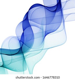
blue wave vector fantasy design element