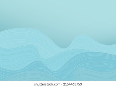 Blue wave vector layer pattern illustration. Abstract water wave background.