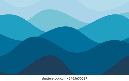 Fondo de agua de onda azul. Abstractas Fondo de pantalla oceánico. Ilustración vectorial.