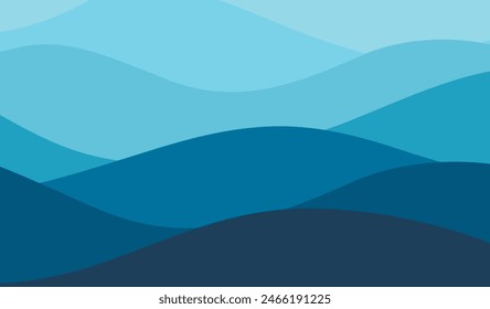 Blue wave water background. Abstract ocean wallpaper. Vector illustration.