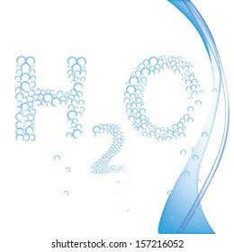 a blue wave with the water composed by bubbles