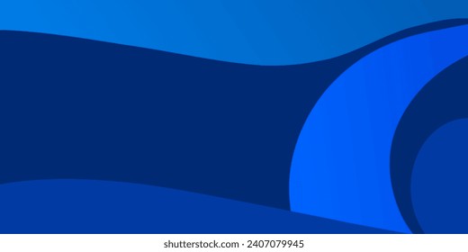 Ola azul, ola de agua, líneas, fondo azul del cielo. Pancarta de carteles de diseño de textura vectorial fondo de fondo de fondo azul abstracto.