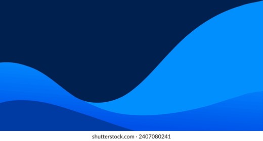 Blue wave, water wave, lines, blue sky background. Vector texture design poster banner abstract blue wallpaper background.