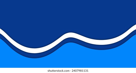 Ola azul, ola de agua, líneas, fondo azul del cielo. Pancarta de carteles de diseño de textura vectorial fondo de fondo de fondo azul abstracto.